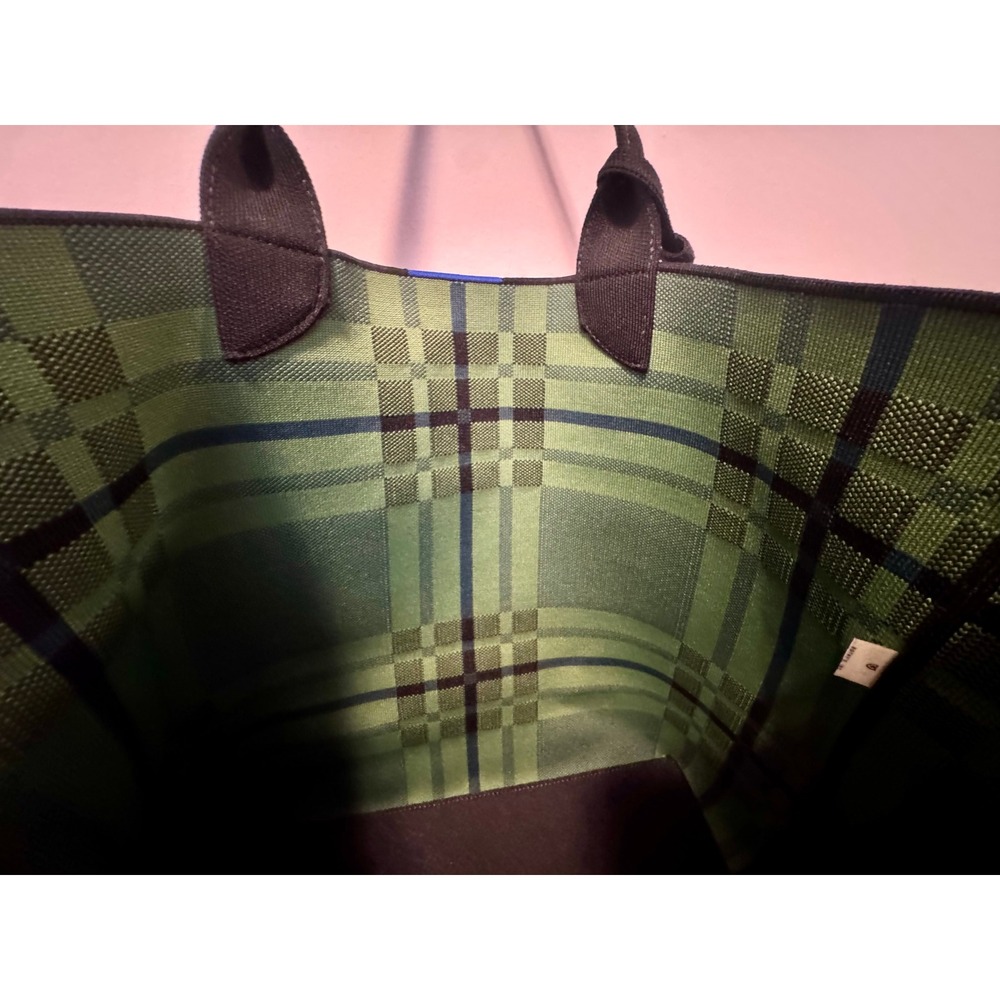 Rothy's The Essential Tote Green Plaid Sustainable Knit Shoulder Bag - Picture 8 of 8